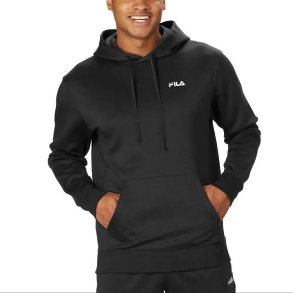 FILA Men’s Performance Hoodie Black Large - Picture 2 of 7